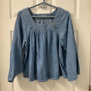 Madewell Indigo Dyed Blue Long Sleeve Top SZ Medium